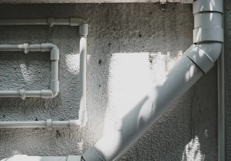 Plumber working on a drain line